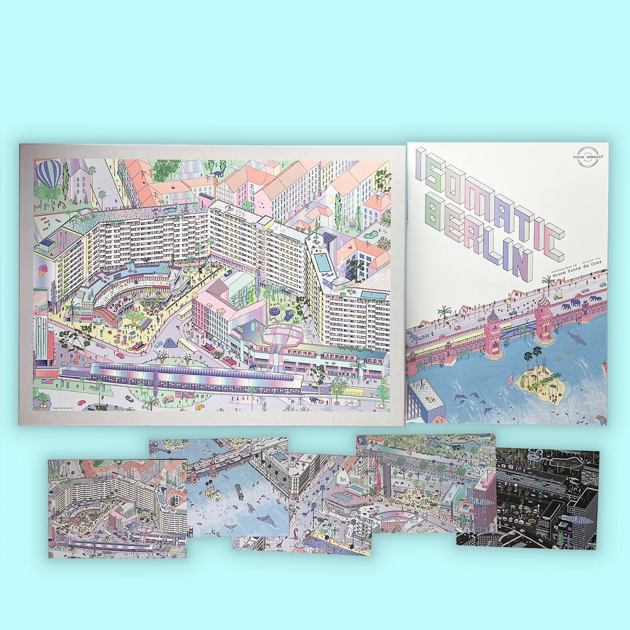 Berlin gift set with puzzle 1000 pieces (Puzzle 1000 Teile), adult coloring book & 5 Berlin postcards