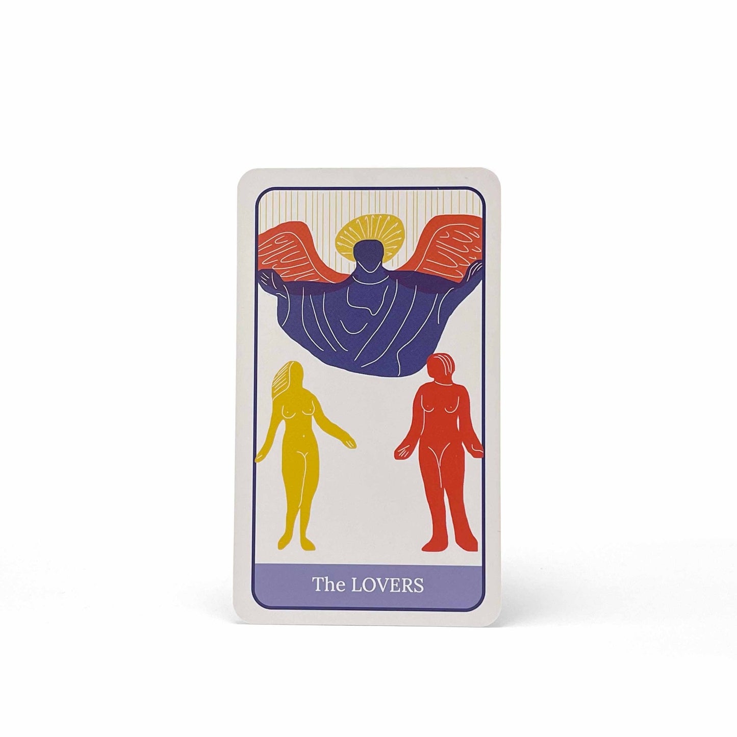 The Lovers card from the Club Tarot deck – queer-friendly tarot card with colorful art and emotional themes.