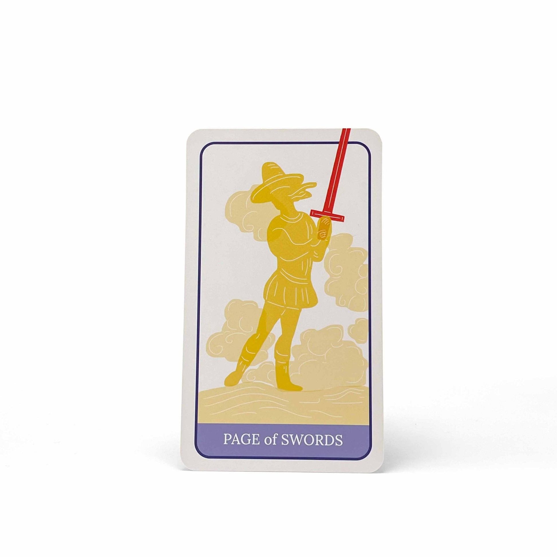 Page of Swords from the Club Tarot deck – a curious, energetic card in this modern tarot deck for beginners.