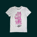 Club of Queens upcycled t-shirt with nine pink drag queens art by Rory Midhani, screenprinted by hand on white cotton in Berlin.