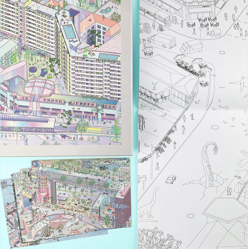 Close-up of Berlin gift set: 1000 piece puzzle, Berlin Malbuch für Erwachsene & Berlin postcard set